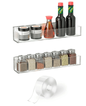 Spice rack acrylic, adhesive, 2 pack