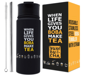 Yumbucha stainless steel boba tumbler for boba pearls