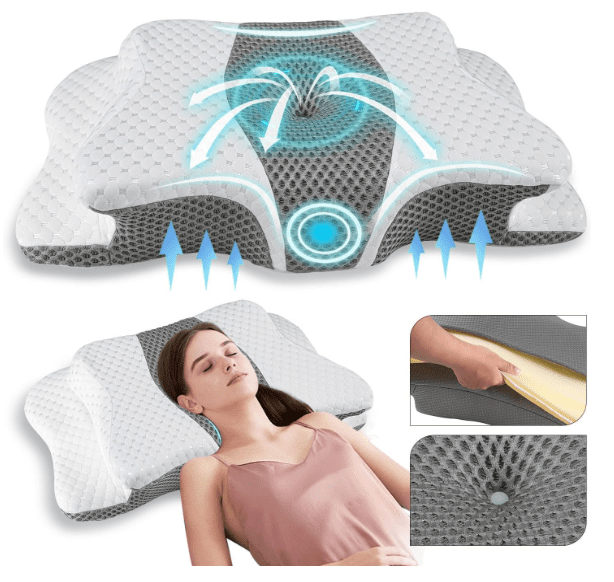 Adjustable ergonomic odorless pillow