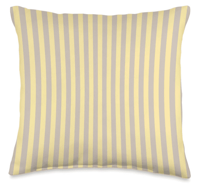 Butter yellow striped pillow