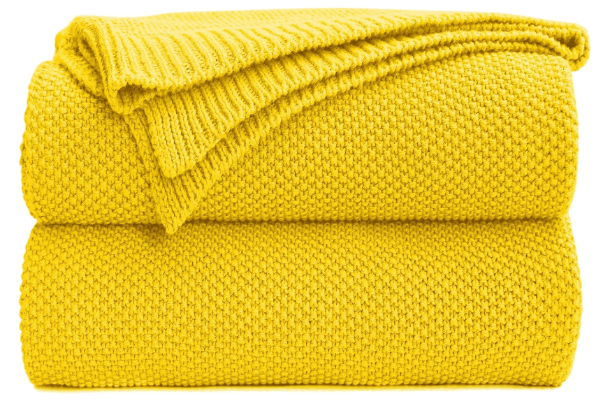 Cable knit throw blanket