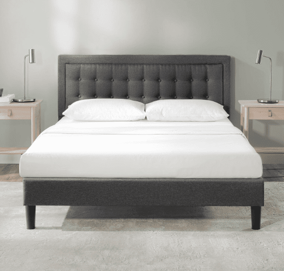 Dachelle upholstered platform bed frame, no spring box needed, full