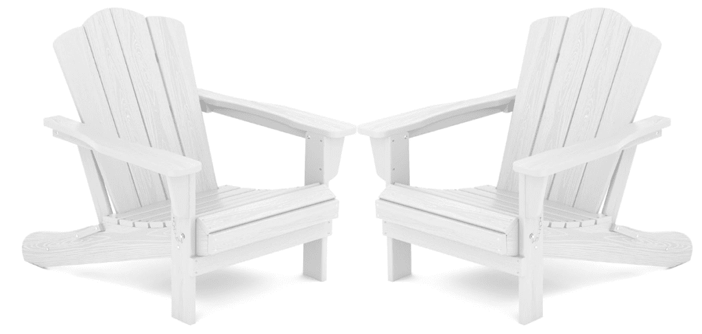 Folding adirondack chair set of 2, all weather