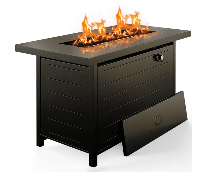 Gas fire pit table