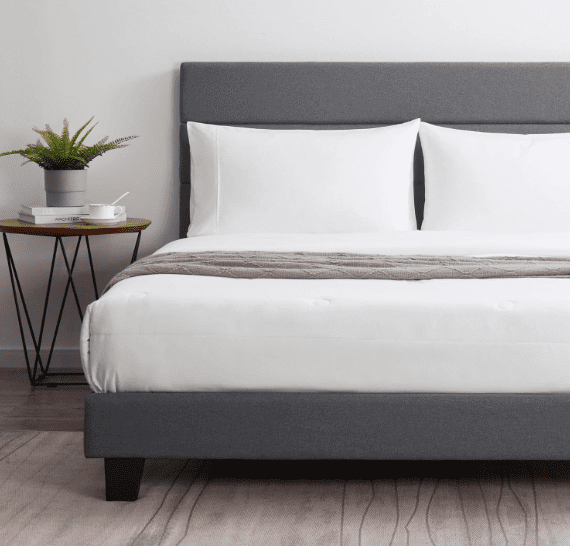 Hearth & harbor channel upholstered frame and headboard, king