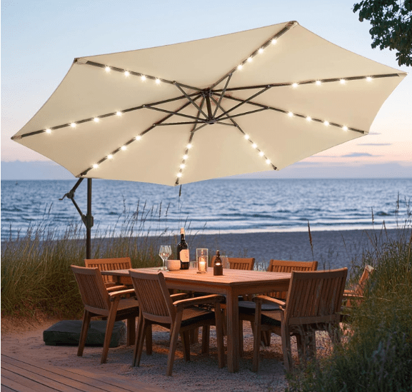Solar pation offset umbrella, cantilever