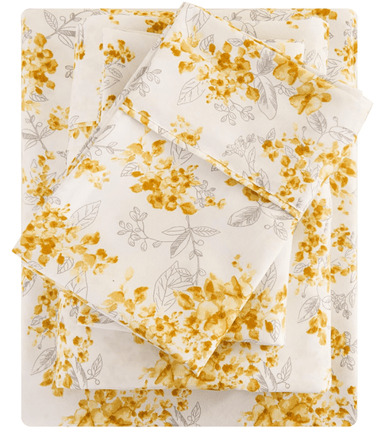 Vintage pattern floral bed sheets and pillowcases, queen