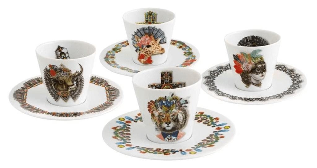 Vista alegre christian lacroix set of 4, espresso cup and saucer
