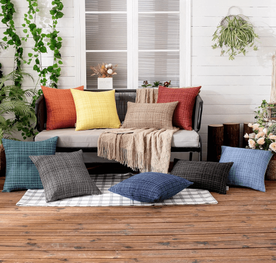 Miulee outdoor waterproof throw pillow covers