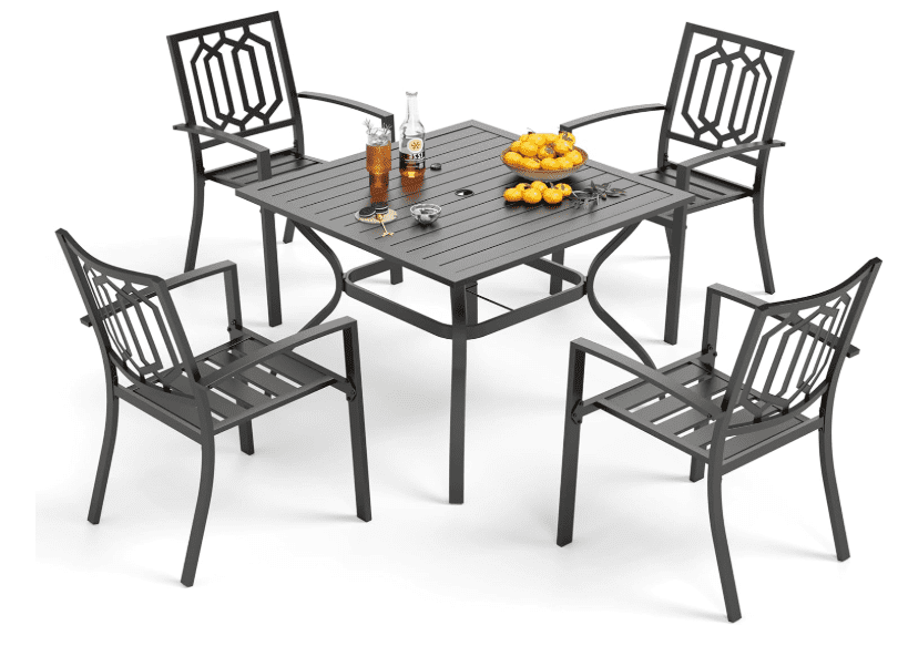 Phi villa 5 pcs metal patio outdoor set