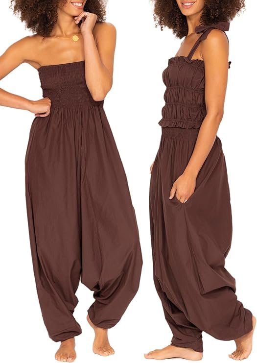 Harem pants jumpsuit brown