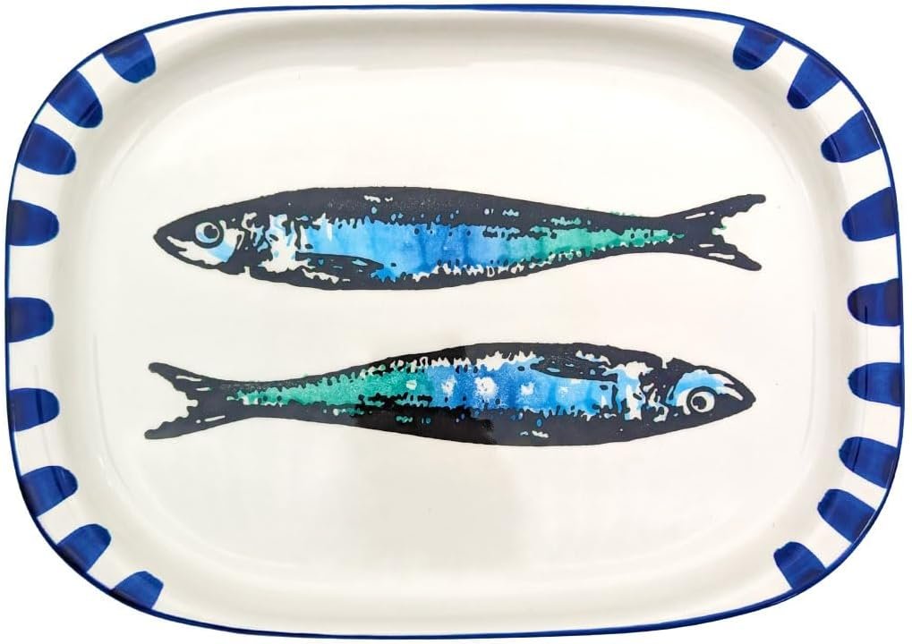 Sardines ceramic serving platter