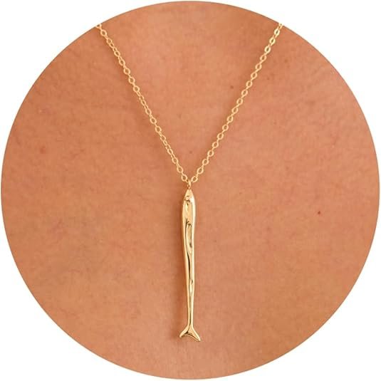 Sardines necklace gold plated