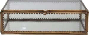 Brass and glass display box, antique finish