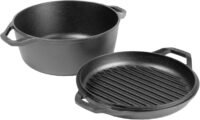 Cast iron double dutch oven roaster, chef collection