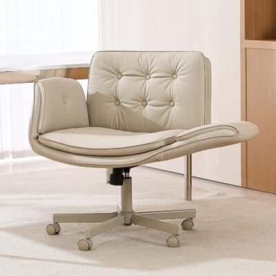 Criss cross chair with armrests & wheels