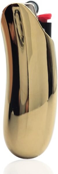 Curved lighter holder, golden