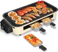 Electric indoor grill smokeless with griddle plate