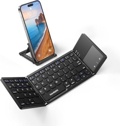 Foldable wireless bluetooth keyboard with touchpad