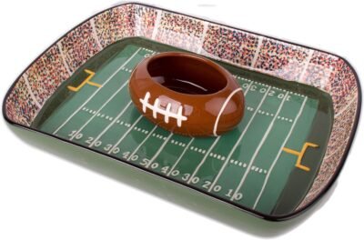 Football stadium chip and dip serving set