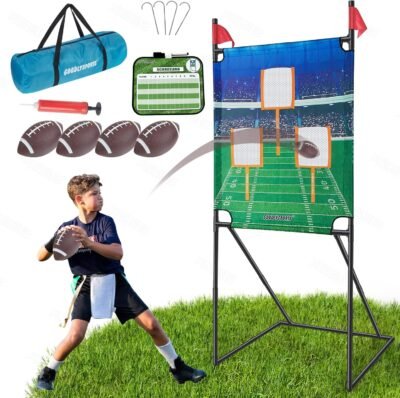 Football toss game with inflatable balls for kids