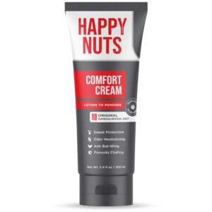 Happy nuts anti chafing sweat defense deodorant cream for men, aluminum free