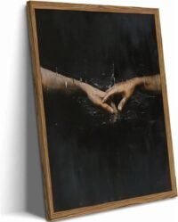 Holding hands canvas wall art, framed