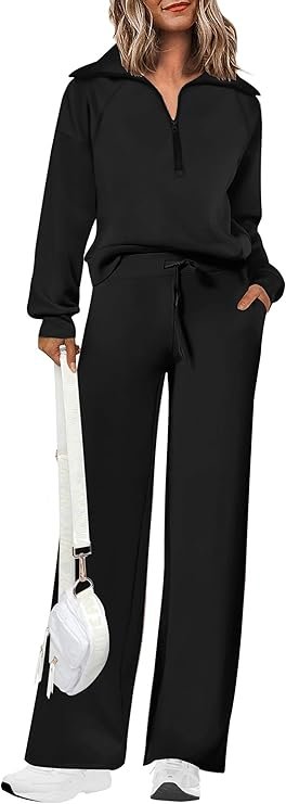 Lounge outfit, wide legs, black