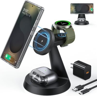 Magnetic wireless charger, 3in1 charging station
