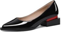 Pump loafer with chunky heel, black