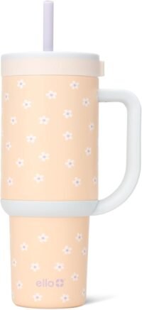 Retractable straw tumbler, insulated stainless steel