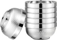 Stainless steel bowls, double walled insulated, 6 pack