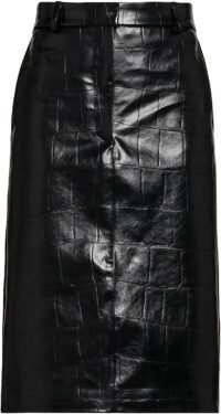Stella mccartney croco combo midi skirt, black