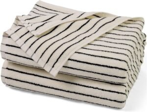 Striped bath towel, quick dry, set of 2