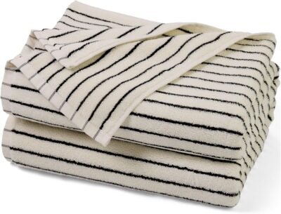 Striped Bath Towel, Quick Dry, Set of 2 Striped bath towel, quick dry, set of 2