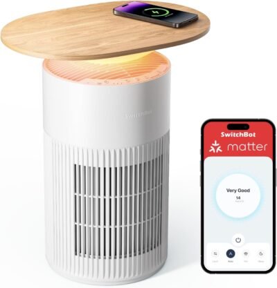 Switchbot 4 in 1 air purifier table with wireless charging