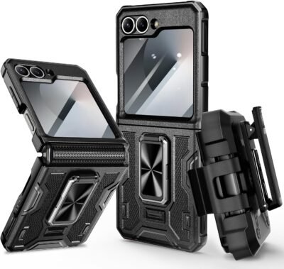 Vego for galaxy y flip 6, 360 rotatable ring kickstand, belt clip, camera proterctor