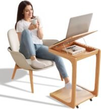 Wooden c shaped end table