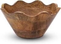 Wooden scalloped bowl
