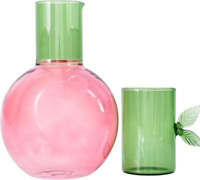 Bedside water carafe with glass
