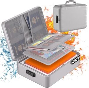 Document organizer for travel, fire proof etc