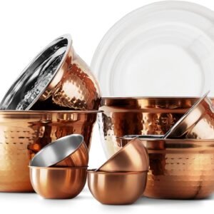 18 pcs mixing bowls with airtight lids, stainless steel