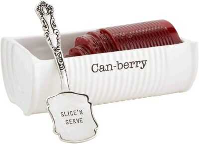Can berry cranberry serving dish and spatula
