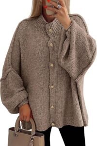 Cardigan sweater jacket, camel