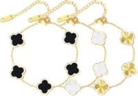 Clover bracelets 18k gold plated, 3 pcs