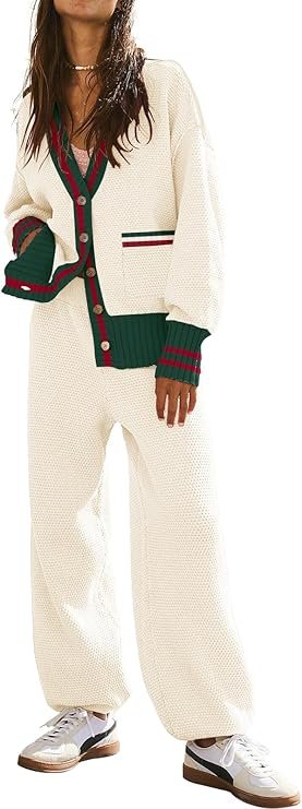 Lounge set, 2 piece, contrast white