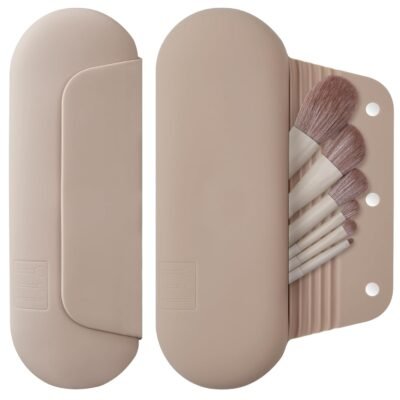 Silicone makeup brush holder