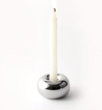 Silver modern doughut candle holder