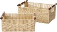 Wicker storage basket