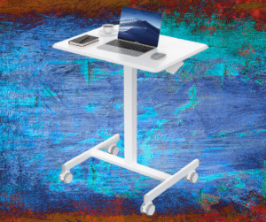 Adjustable rolling desk